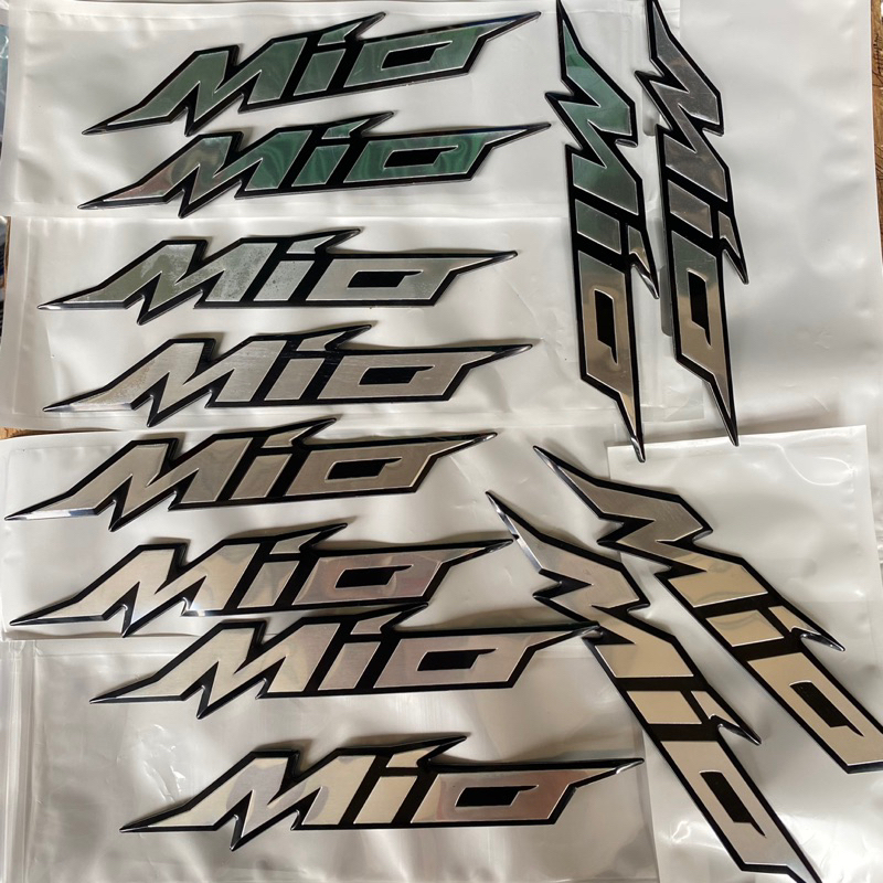 EMBLEM BODY MIO 1 SET KANAN DAN KIRI PNP TINGGAL PASANG / TERMURAH LOGO MIO SILVER 1 SET