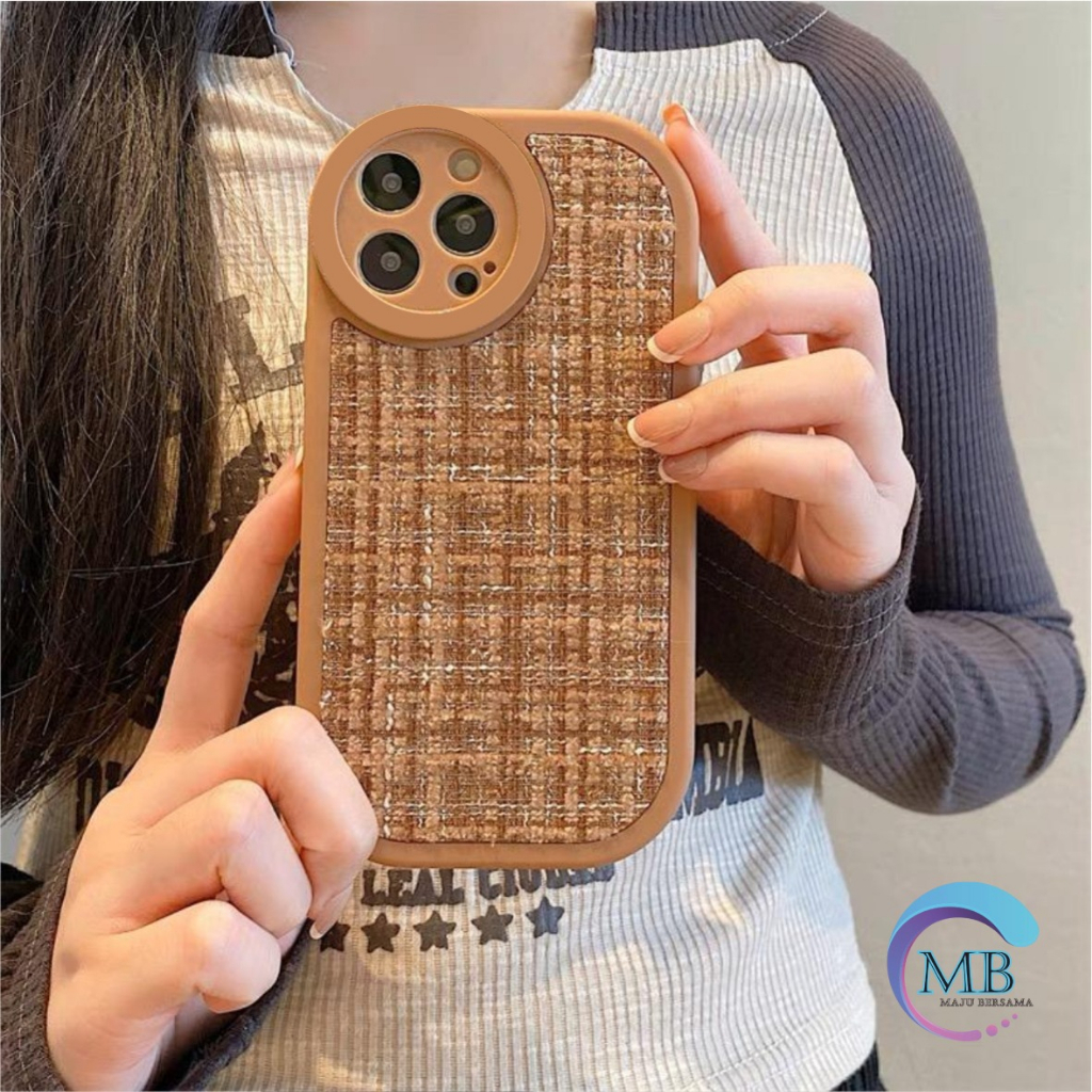 CASE CASING SILIKON VINTAGE WOOVEN TWEED KAIN RAJUT FOR REALME C2 A1K 5 5i 5S C11 C20 C11 C20S C21 C21Y C25Y C15 20 C31 C33 C35 NARZO 50 A PRIME MB5047