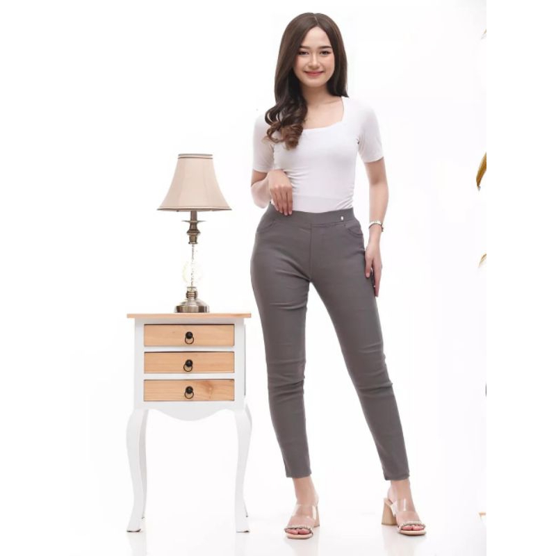 Celana Chino wanita//Celana casual//Celana pensil//Bahan katun kombet Stretch