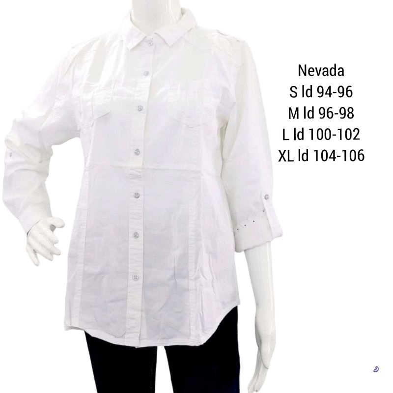 Kemeja Putih NEVADA Original / Atasan Wanita Putih / Atasan Wanita Murah