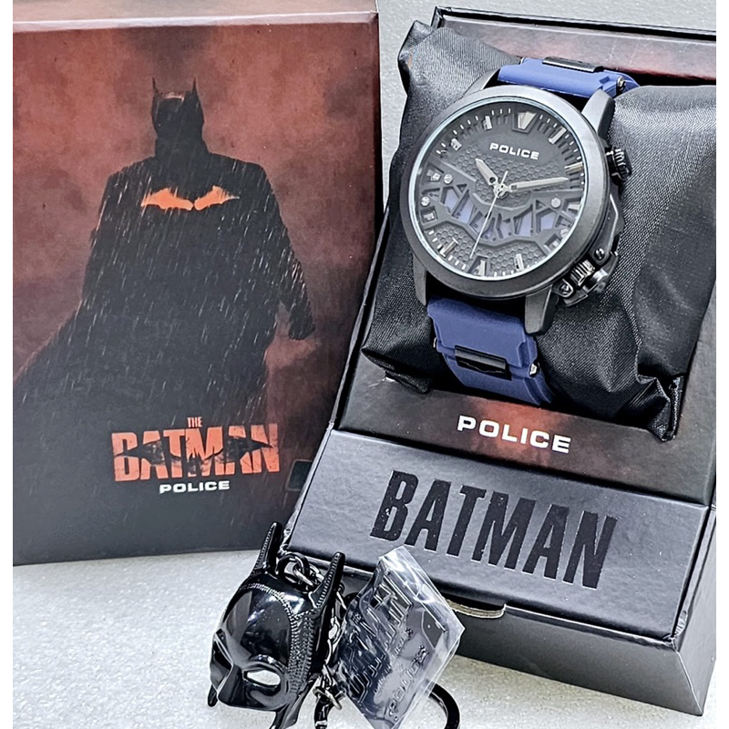 SPECIAL EDITION  Jam Tangan Pria POLICE BATMAN (4.6cm) + Gantungan Kunci + Box Special Edition