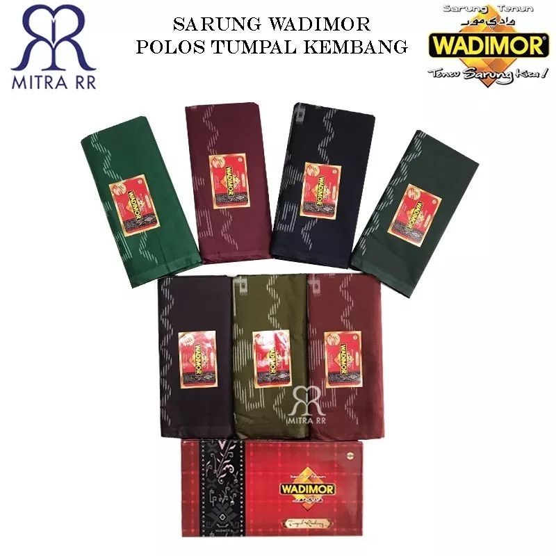 Sarung WADIMOR POLOS TUMPAL KEMBANG | Dewasa | Sarung Polos Warna| Sarung Santri