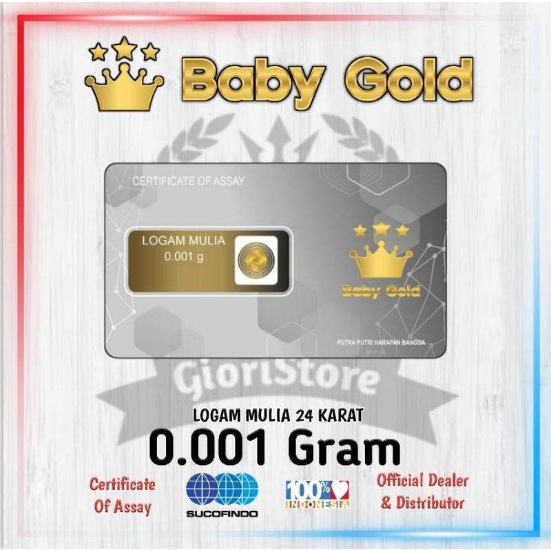 NANOGOLD 0.001 Gram Logam Mulia Emas Mini 24 Karat