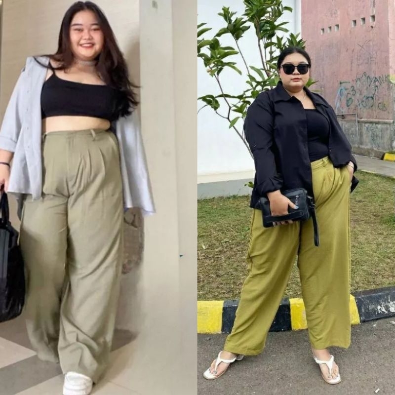 Loose Pants Jumbo Kulot Wanita Anti Kusut Korean Style BIG SIZE