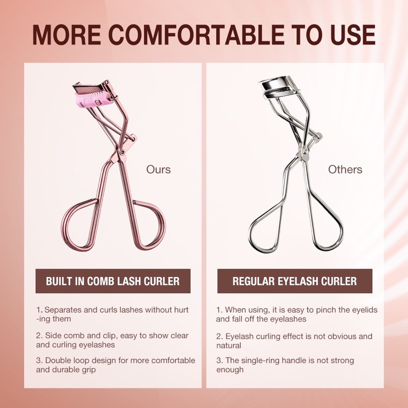 【Official Outlet】 O.TWO.O - Comb Eyelash Curler Warping Fits All Eye Shapes Eyelashes More Curling Eye Makeup Tools LE Curler Penjepit Bulu Mata Lentik Otwoo Viral BPOM