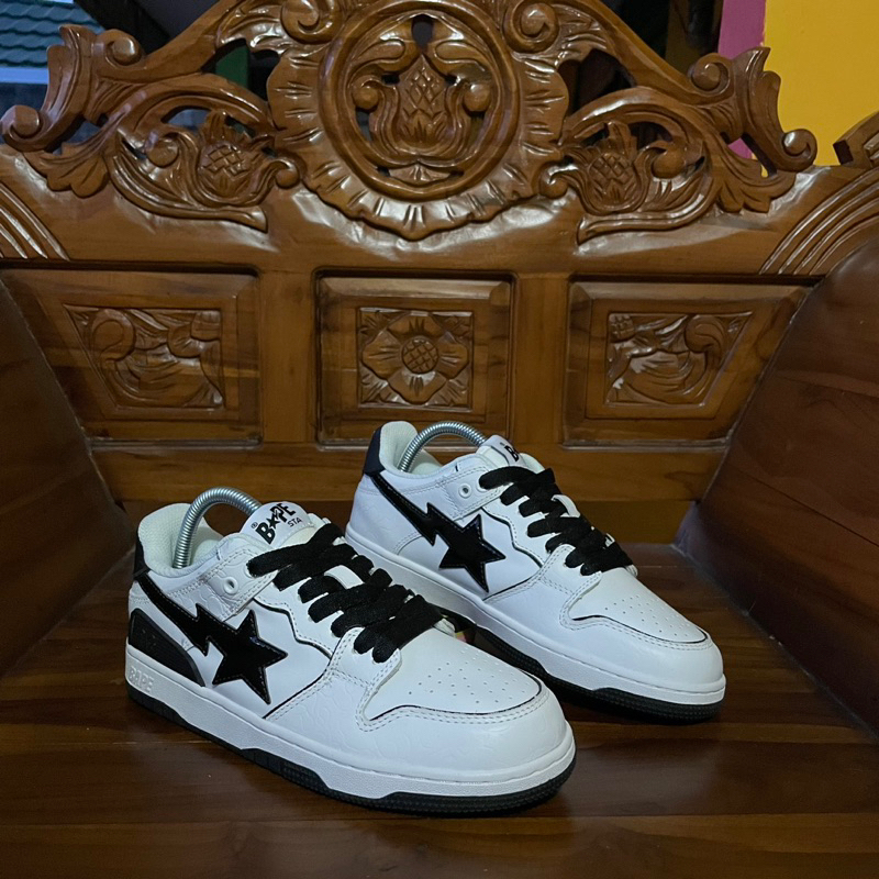 A Bathing Ape Bape SK8 Sta White Silver