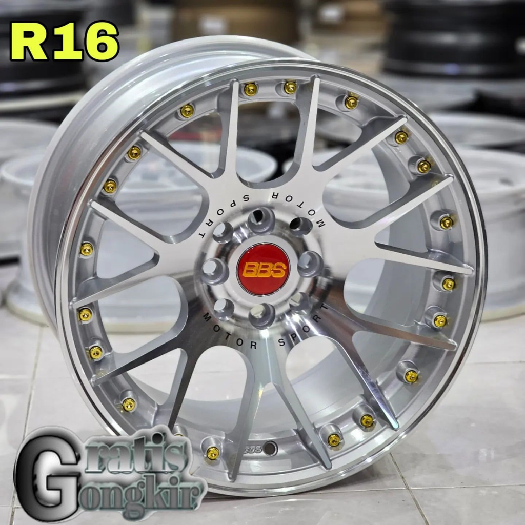 velg mobil ring 16 bbs chr r16x7/8,5 velg racing jazz yaris avanza mobilio brio dll