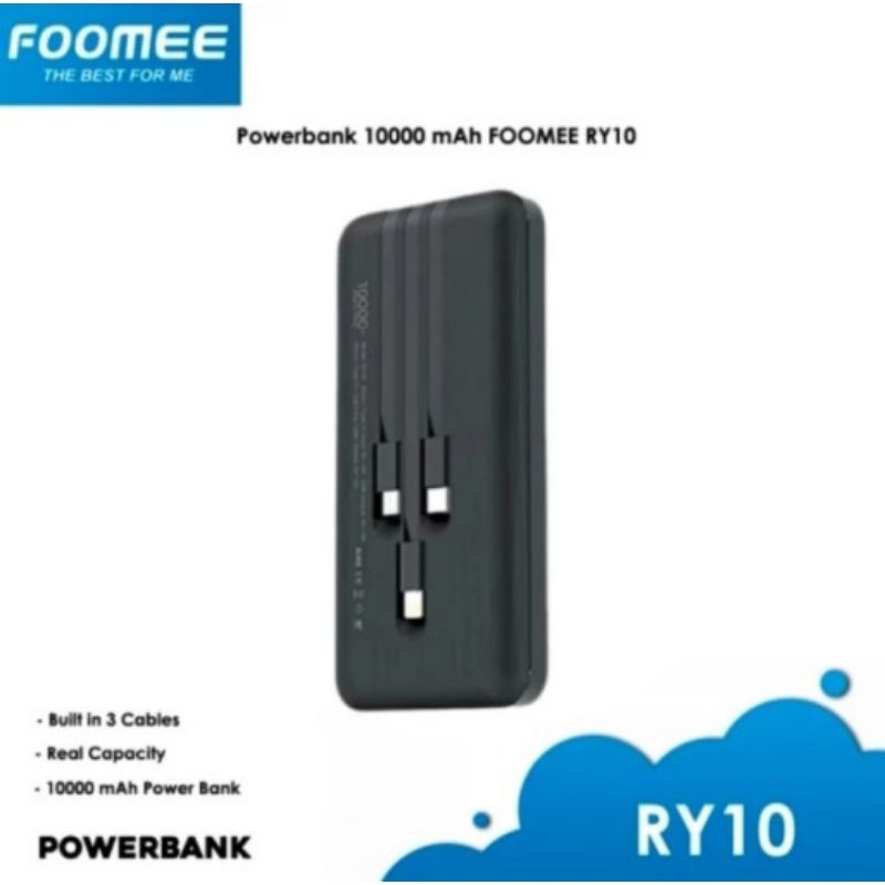 Foomee RY10 Power Bank 10.000Mah 3in1 Cable/ Rexi Mi10 Power Bank