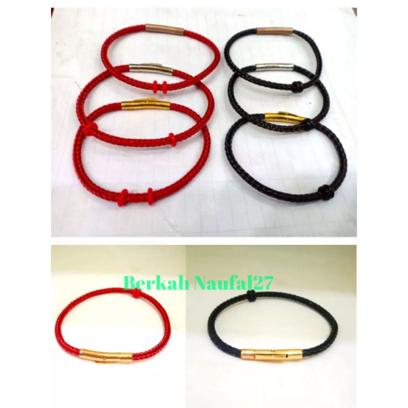 Gelang Tali Kawat Pandora Kuncian Pipa Gold