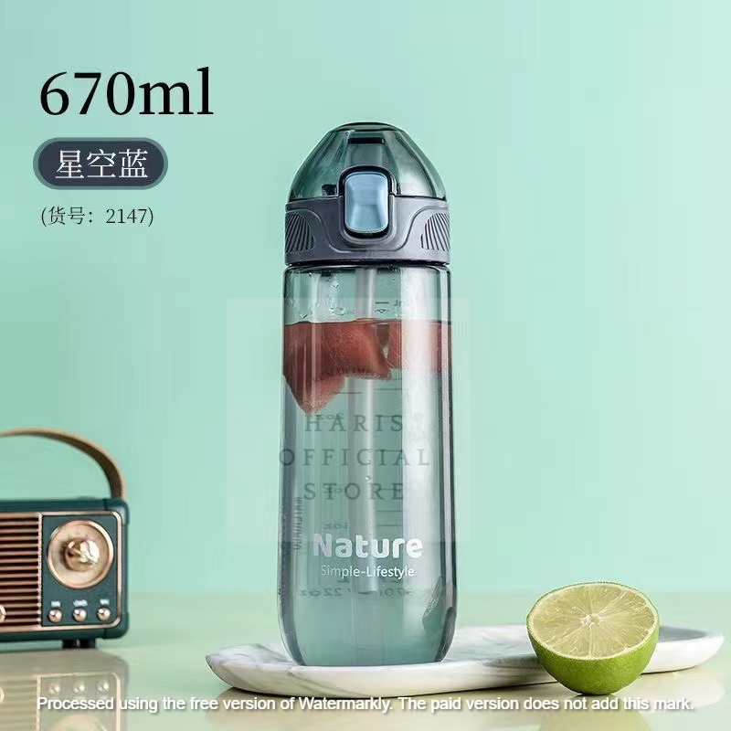 BOTOL MINUM VIRAL MOTIVASI WARNA BENING NATUREBPA FREE 500ML MATERIAL FOOD GRADE