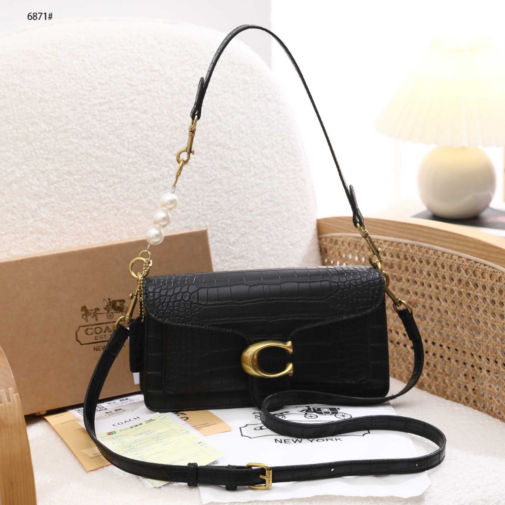 Coa 6871 Croco Shoulder Bag