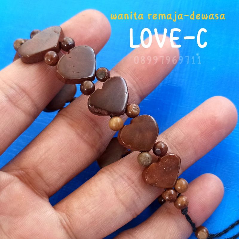 Gelang Kayu kaukah (LOVE ) Wanita-Pria koka kokka kaokah kokah