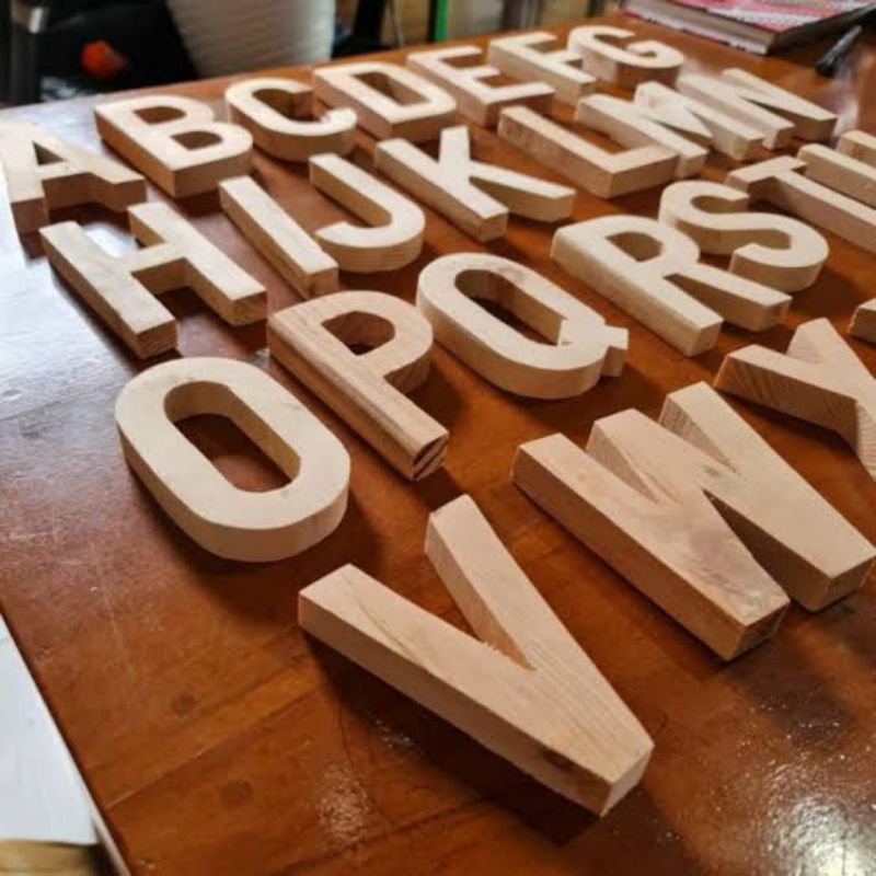 Ukir huruf kayu timbul Huruf Angka kayu custom
