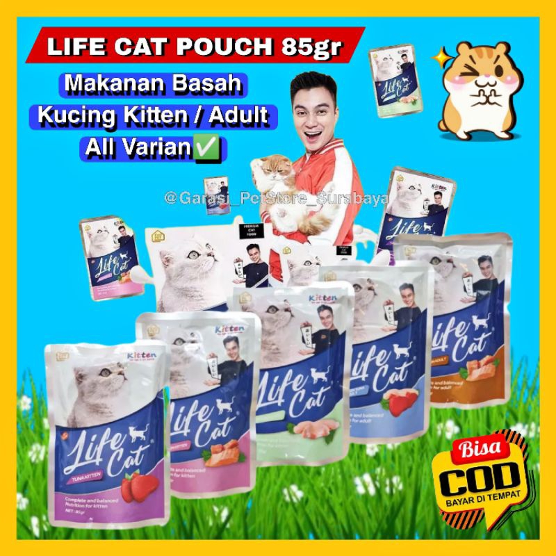 GPSS- Life Cat Pouch Baim Wong 85gr Kitten Adult Makanan Kucing Basah Snack Kucing Basah Camilan Kucing Cemilan Kucing Anjing Wet Food Life Cat Puoch 85gr Makanan Kucing Anjing Lifecat Dry Ford Cat Dog