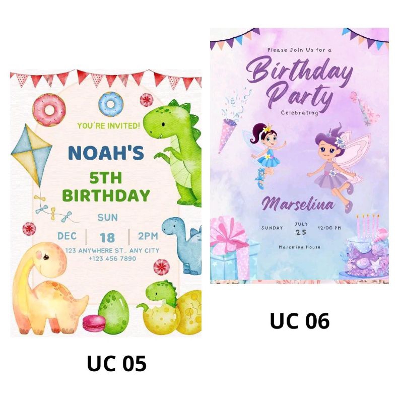 undangan ultah anak | undangan ultah custom