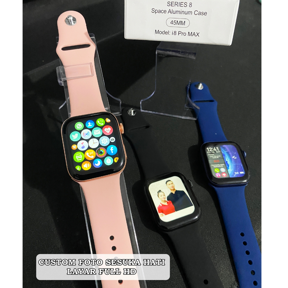 Free Antigores - Smartwatch Series 8 i8 Pro Max Original (Ada 10 Game Kalkulator Password ) Bisa Teleponan dan custom foto