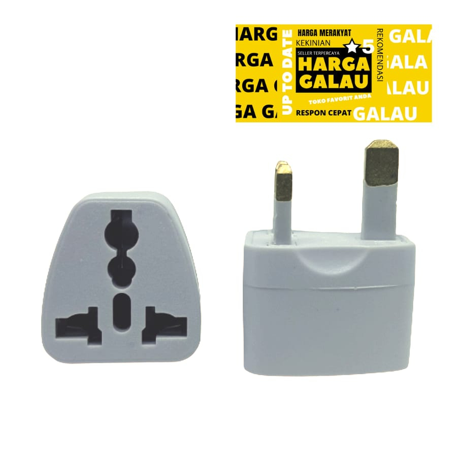 Colokan Listrik Arab Saudi Malaysia Singapura Hongkong kaki 3 Pin Travel Adaptor UK Over Steker Original