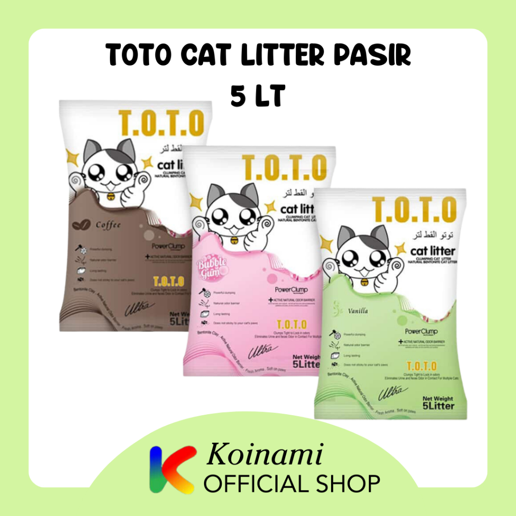 PASIR GUMPAL 5 LITER / TOTO CAT LITER / PASIR KUCING