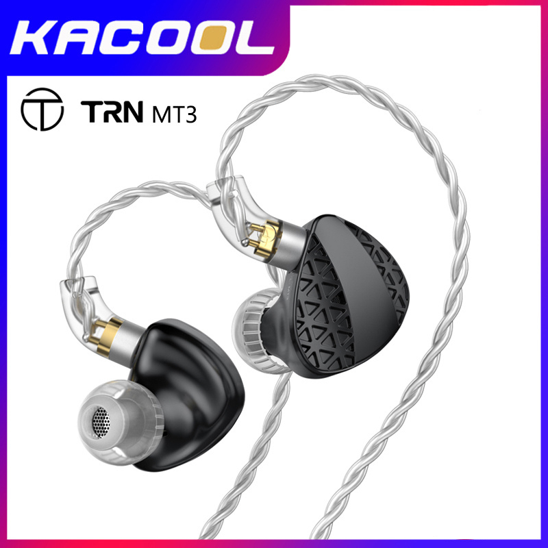 TRN MT3 Hifi In Ear Earphone 10mm IEM Headset Dinamis Kinerja Tinggi dengan Mikrofon