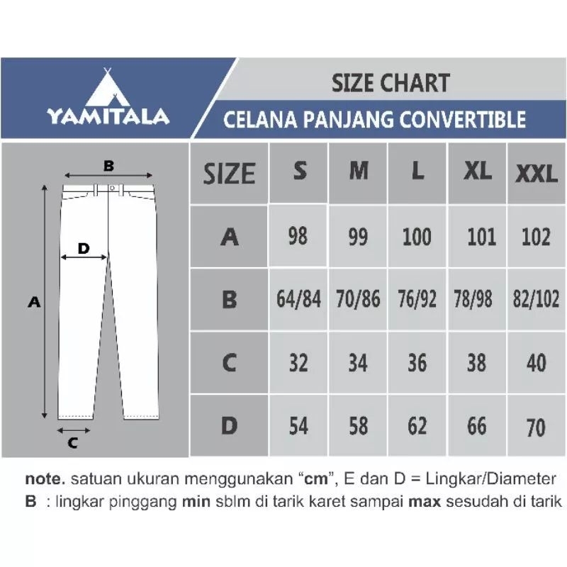 Celana Sambung Yamitala Kayoa Convertible Pants