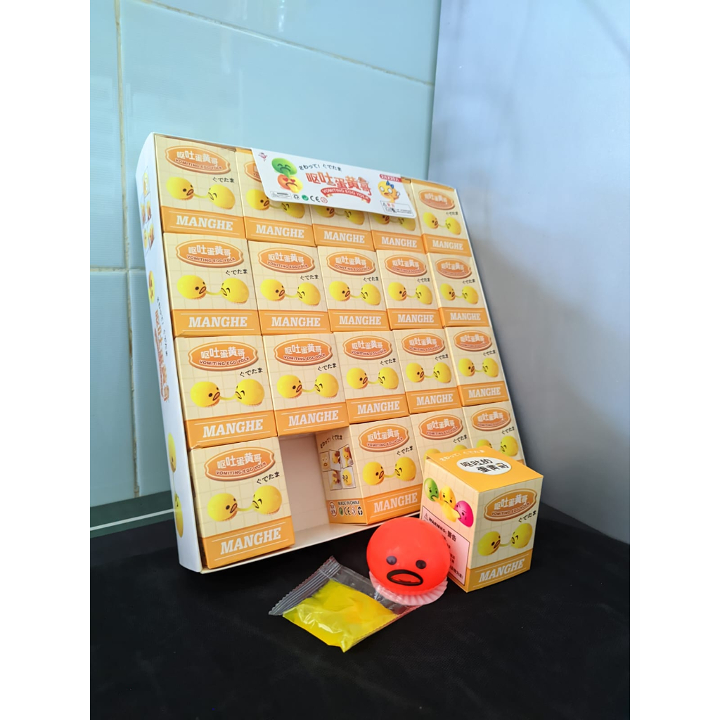 PAKET USAHA isi 20 pcs gudetama Muntah Telur Anti Stres Diperas keluar Lendir