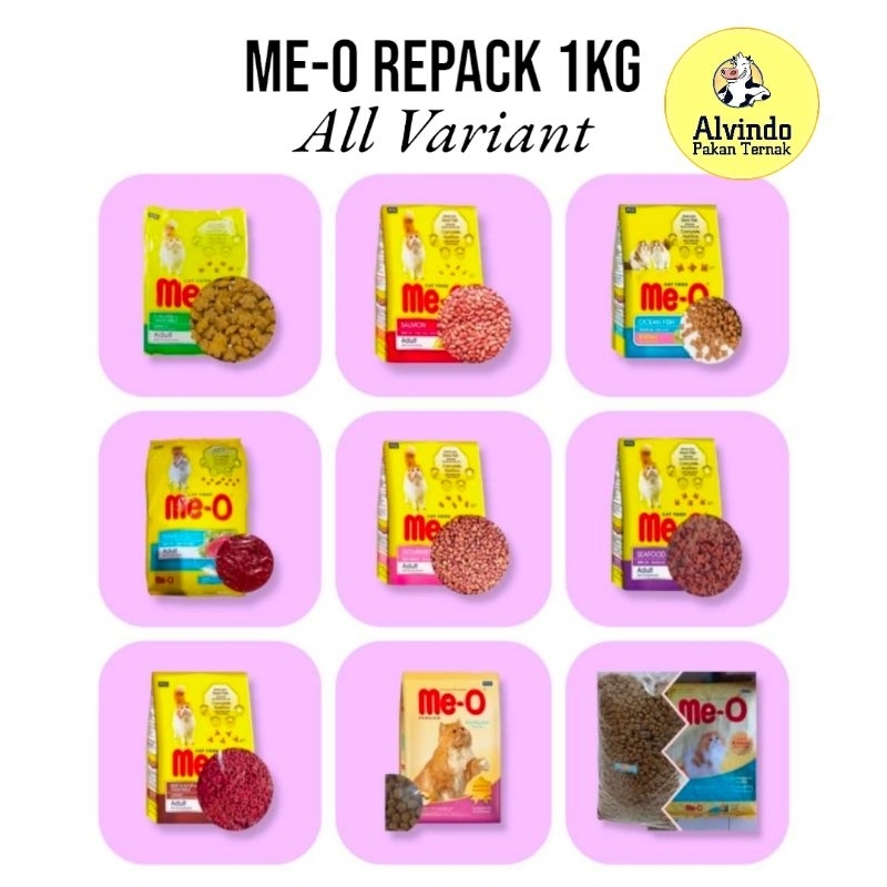 Meo 1kg Repack Meo Kitten Persian Tuna Salmon seafood Beef Chicken Gourmet all Varian