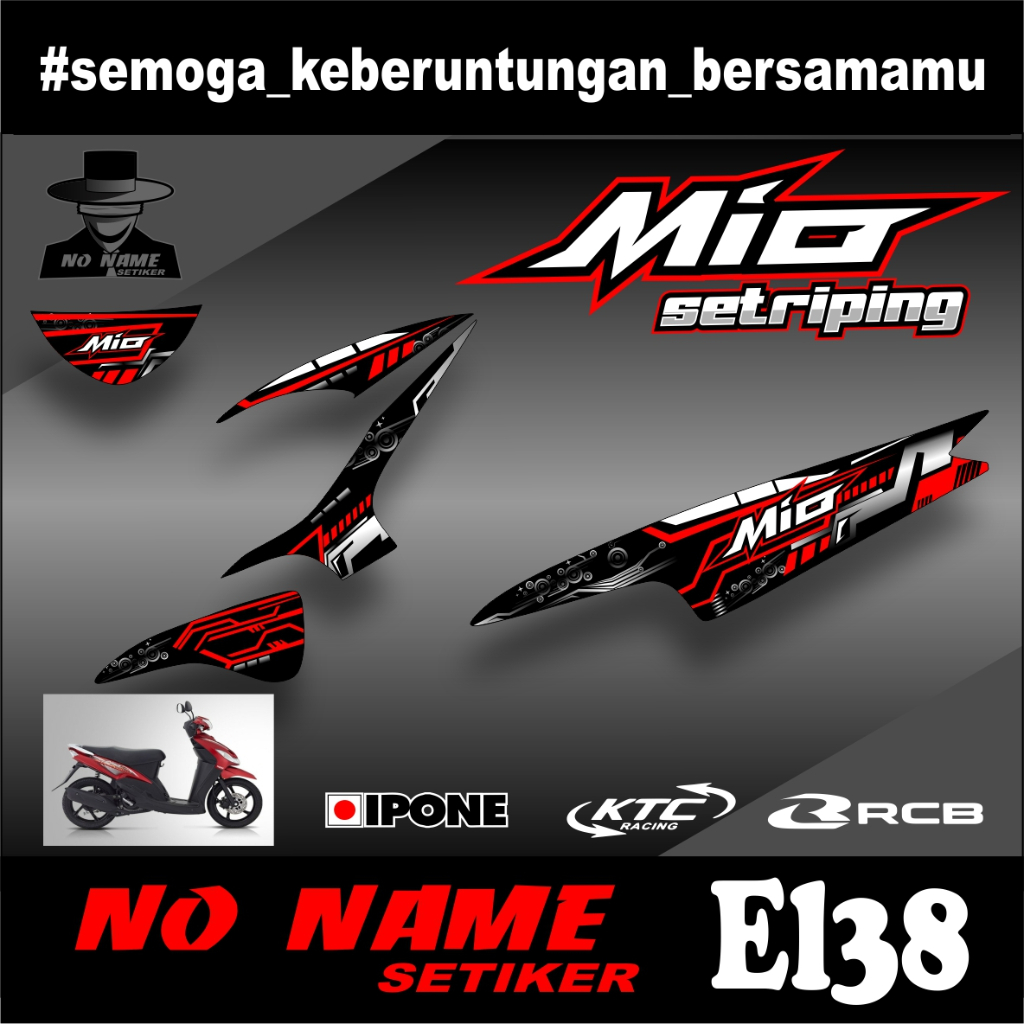 Stiker Striping Mio 110 Smile/Sporty (EL38) 2008 2009 2010 2012 2013 setiker decal mio karbu