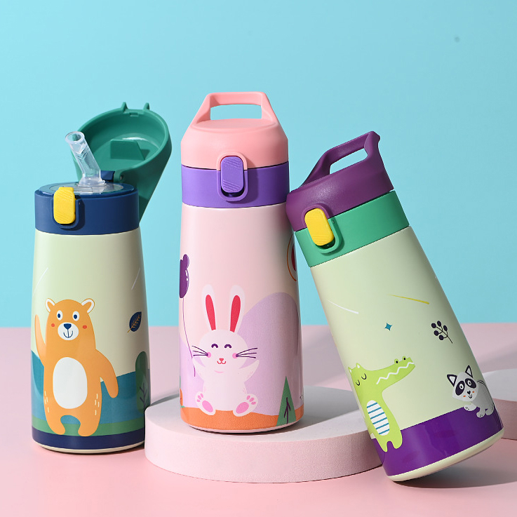 Botol Minum Anak Cute Bahan Stainless 350ML Termos Import