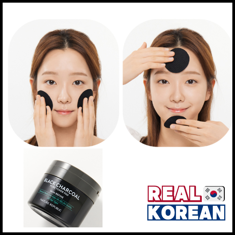 Nature Republic Natural Made Black Charcoal | Blue Chamomile Pore Toner Pad