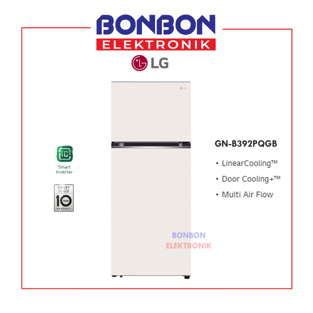 LG Kulkas 2 Pintu GN-B392PQGB / GN B392PQ GB Nature Beige 395L