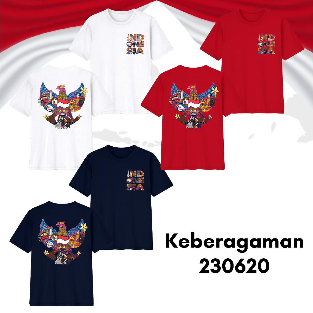 Baju Kaos Kemerdekaan Indonesia Size Bayi Sampai Dewasa Seri Bahan Katun Combed 30s