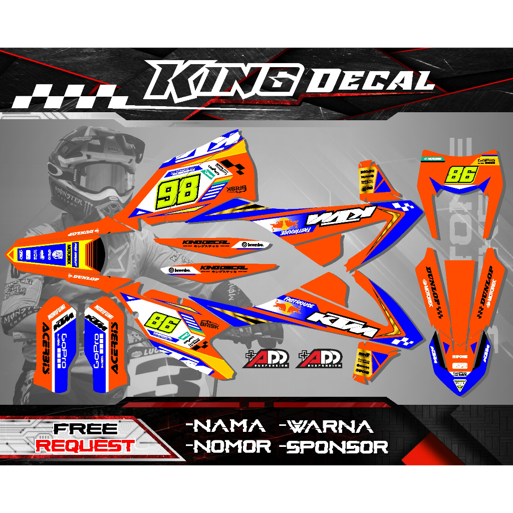 DECAL KTM 250 2015-2017/KTM SIXDAY/KTM 85 DESAIN COSTUME