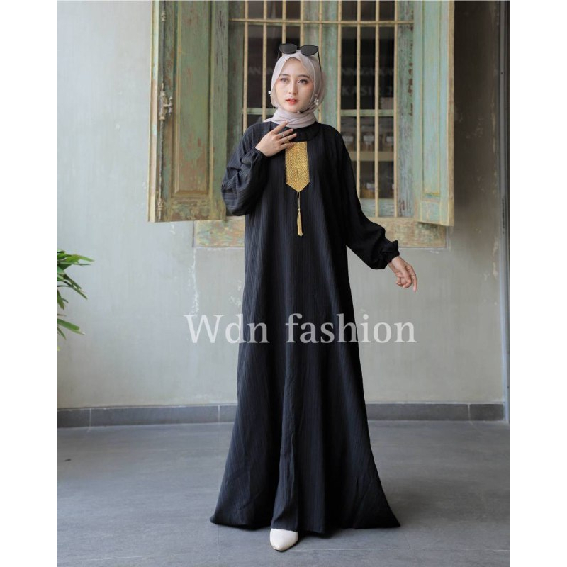 DRESS LADYRA LADY CRUSH IMPORT LD110 ALLSIZE / GAMIS DRESS MUSLIM BAHAN LADY CRUSH RESLETING BELAKANG LENGAN KARET / GAMIS POLOS ALLSIZE TERBARU