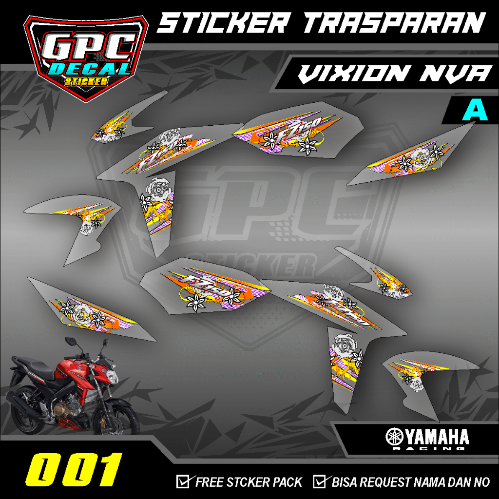 STRIPING TRANSPARAN VIXION NVL DESAIN MNIMALIS KEREN TERBARU 2023 GPC DECAL 001