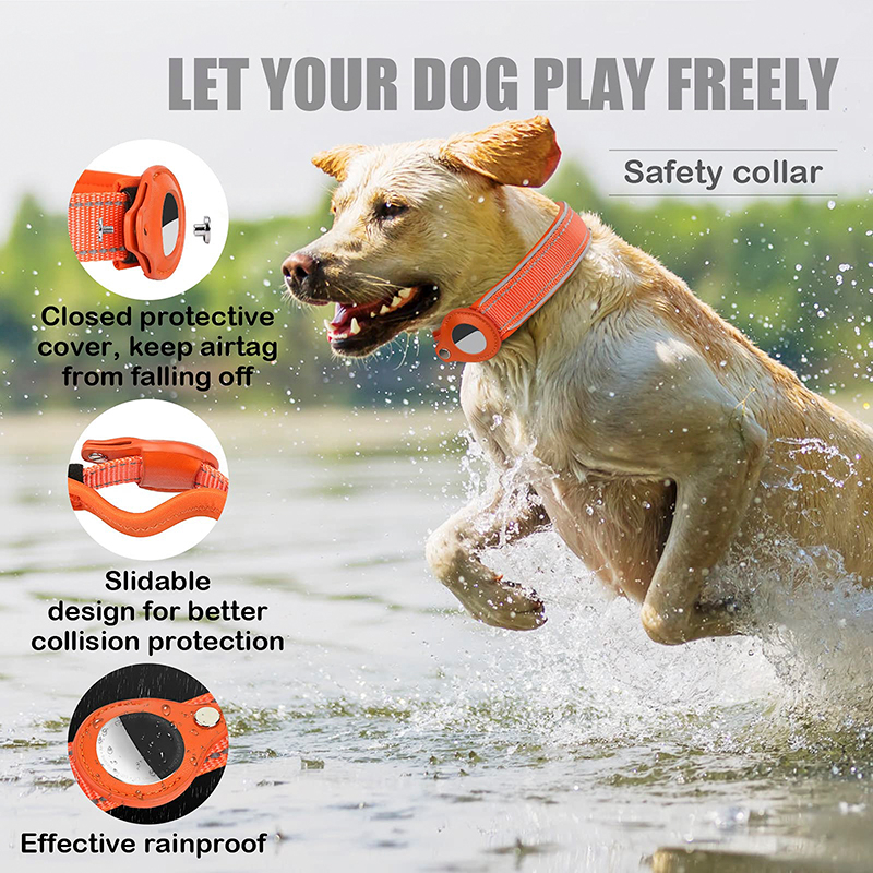 Kalung Kerah Anjing Anti Hilang Case AirTag Tracker Holder Dog Collar Pet Strap Accessories Necklace Leash