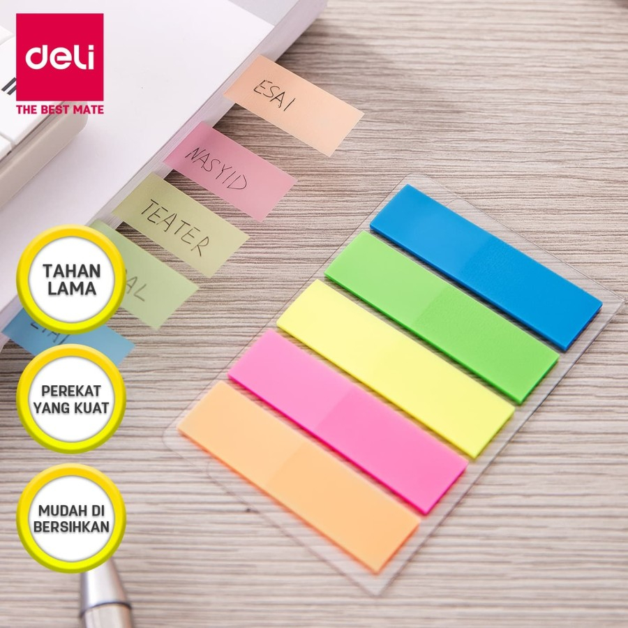 

Michiro Penanda Warna / Sticky Notes / Memo / Stick Marker / Index / Pembatas Buku / Memo tempel Sticky Notes / Pembatas Halaman Kertas / Label Stick Marker - Deli Index Tabs Assorted