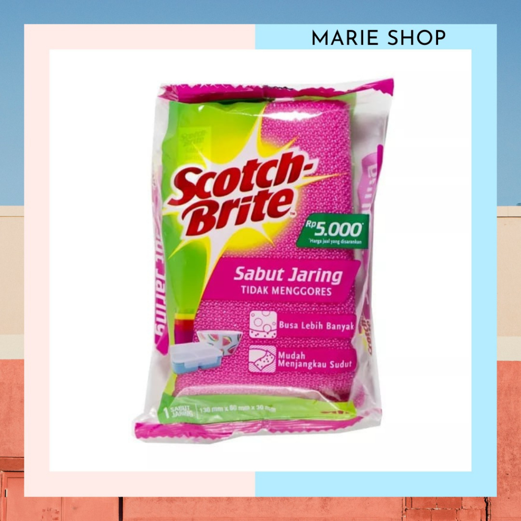 3M SCOTCH BRITE SABUT JARING - SABUT CUCI ALAT PLASTIK - SPONS SABUT JARING PINK SCOTCH BRITE 3M ANT