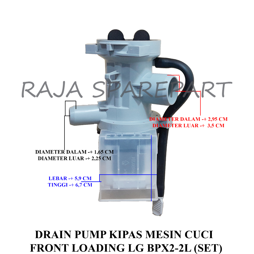 Drain Pump Kipas Mesin Cuci Front Loading LG BPX 2-2L (SET)