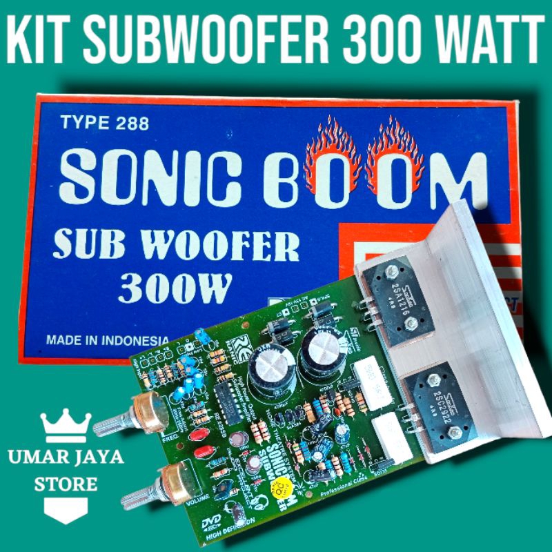 KIT POWER SUBWOOFER SONIC BOOM 300 WATT SANKEN AUDIO AMPLIFIER
