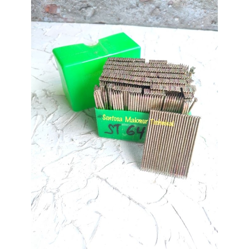 1000 PCS ST 64 Mata Paku Beton Angin Isi Refill Air Nailer Staples ST64 1000pcs