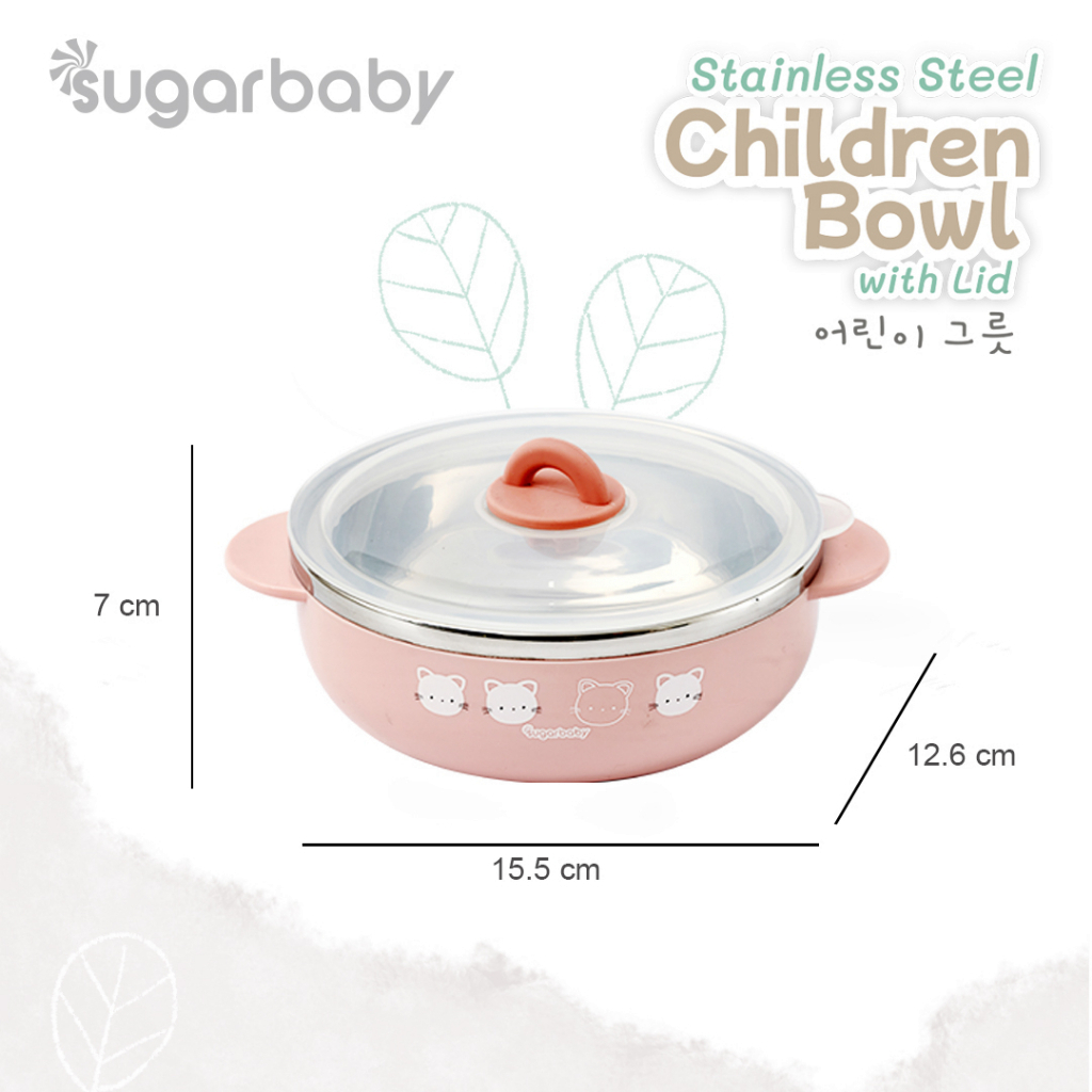 SUGAR BABY STAINLESS STEEL CHILDREN BOWL WITH LID