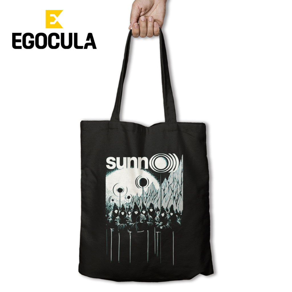 EGOCULA Tote Bag sunn o))) Pria Wanita Tas Jinjing Sekolah Kuliah Resleting 30x40