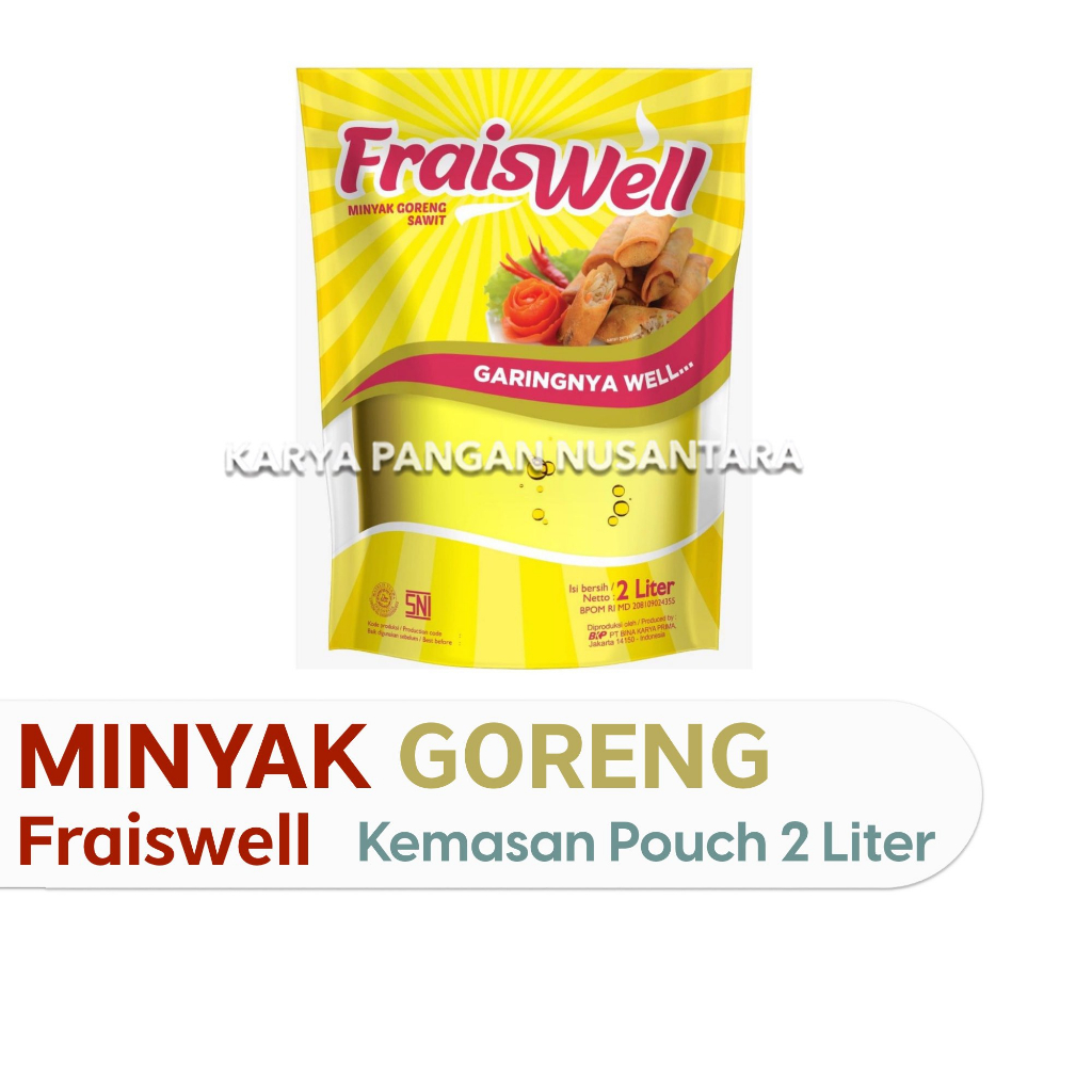 

MINYAK GORENG FRAISWELL 2LTR MINYAK GORENG FRAIS WELL POUCH 2L