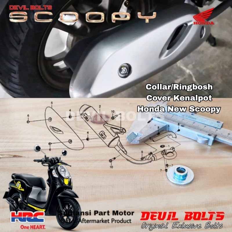 Collar Ring Bosh Cover Tutup Knalpot Honda Scoopy