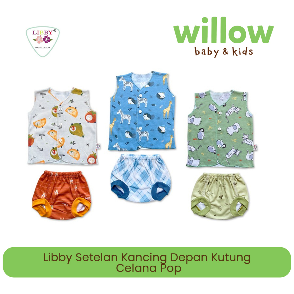 Setelan Baju Bayi - Libby Setelan Kancing Depan Kutung Celana Pop Terrace Story Series