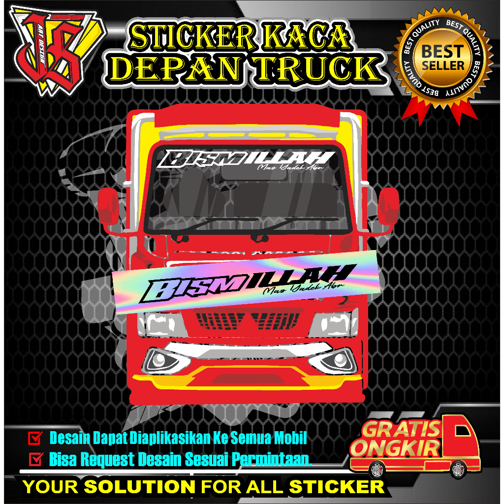 Sticker Truk Sticker Mobil Truk Sticker Truk Bismillah Sticker Custom Kaca Depan Truk ALL