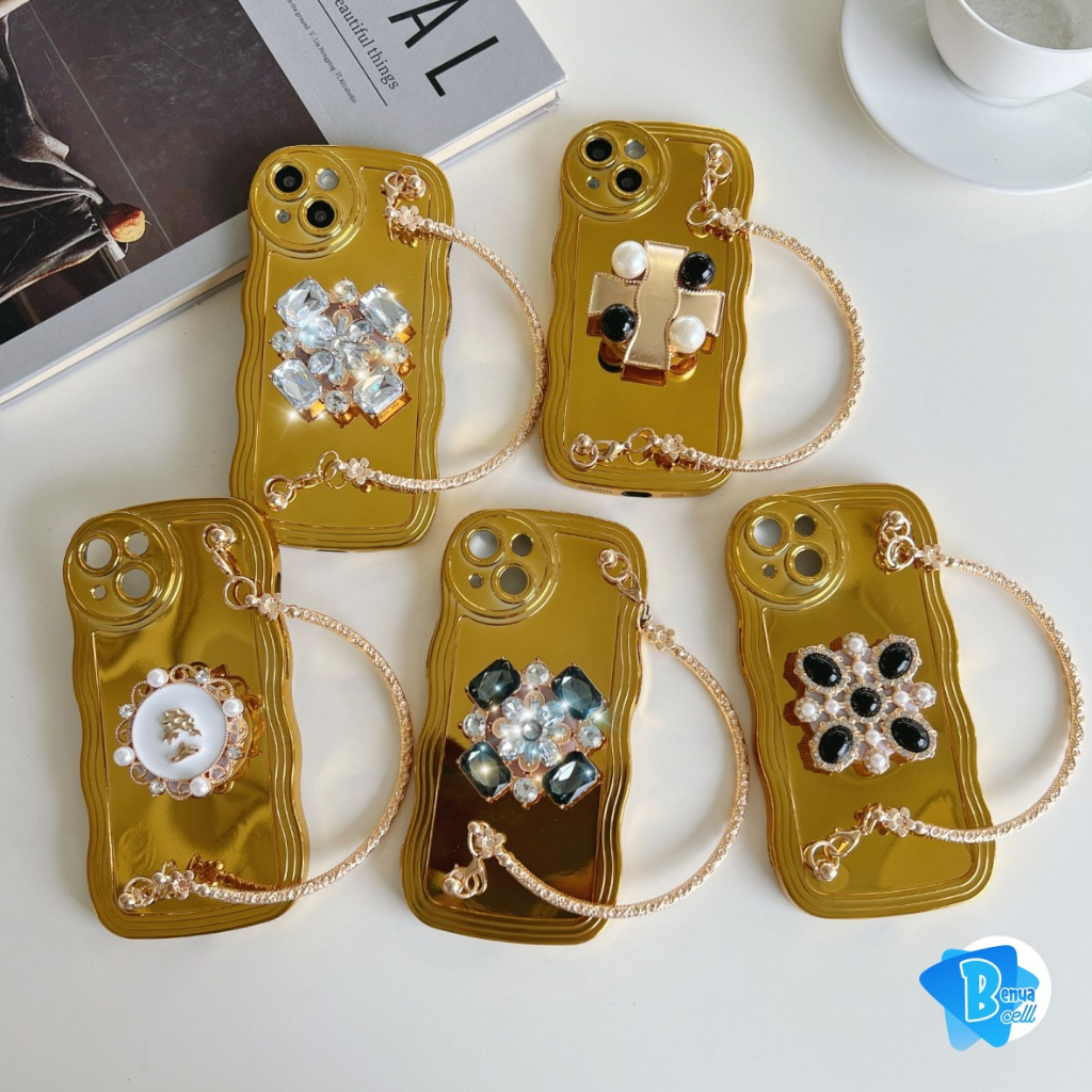 CASE WAVE MODEL TAS JINJING POPSOCKET 3D STAND GOLD FOR OPPO A71 A83 A15 A15S A16 A17 A17K F5 F5 YOU