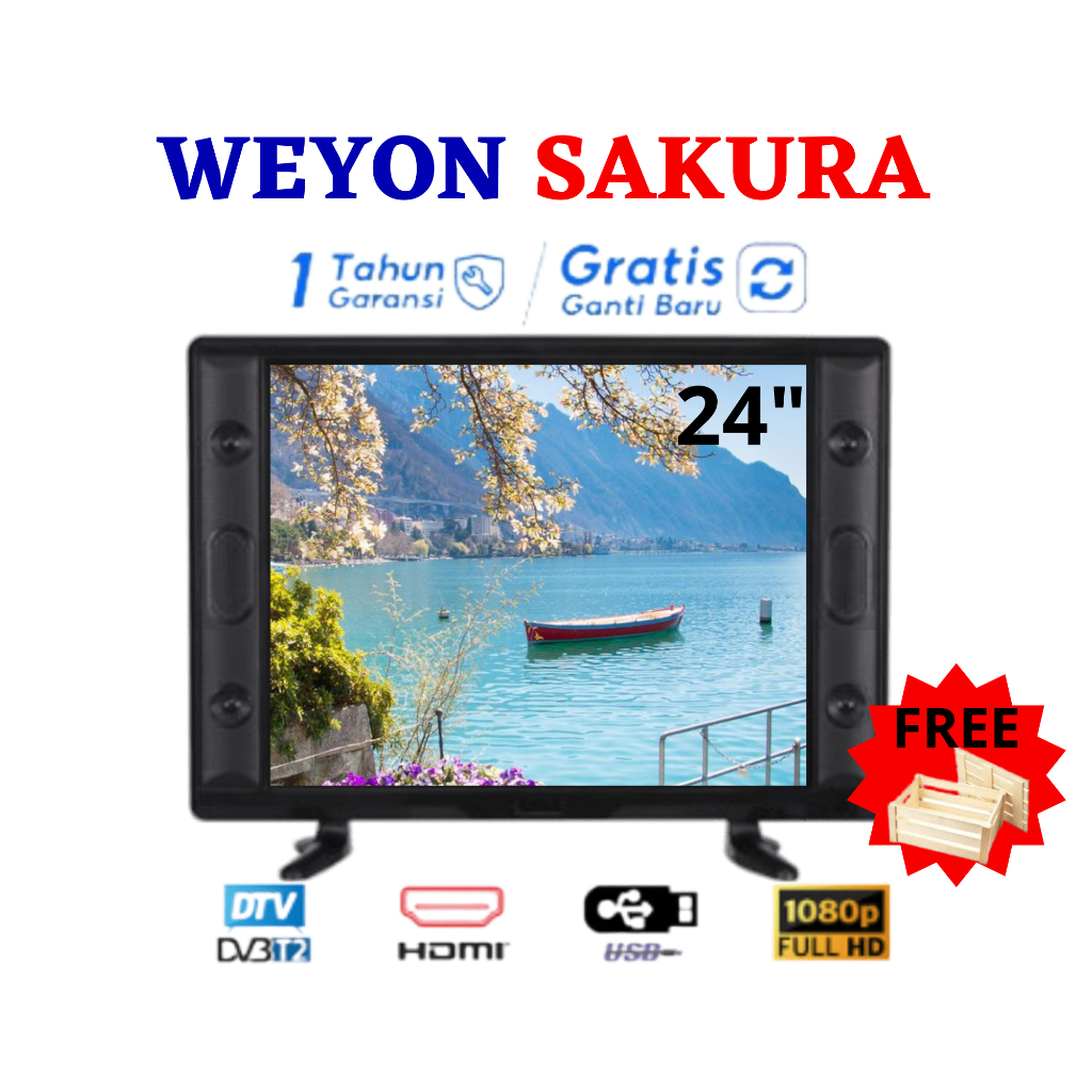 [FREE KAYU] PROMO WEYON TV 24 INCH DIGITAL LED FULL HD TV LED ORIGINAL GARANSI TV LED