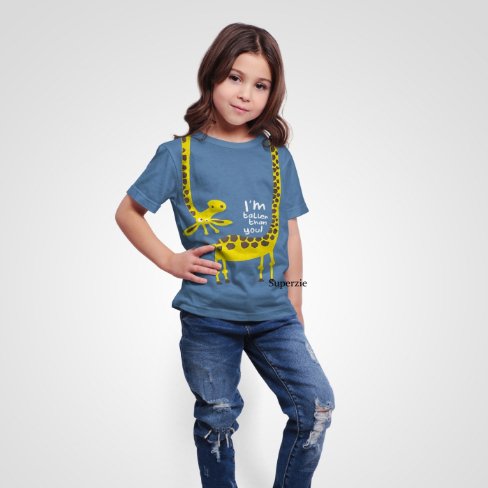 Baju ANAK KARAKTER HEWAN JERAPAH LUCU ANIMAL JERAPAH TALLER DENIM ABADI GROSIR