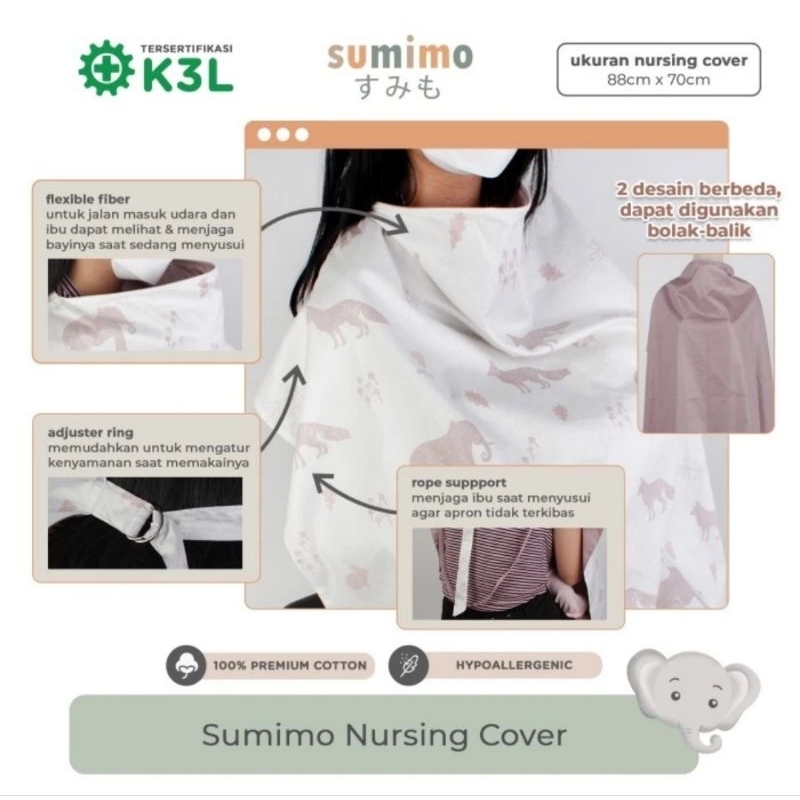 Sumimo Nursing Cover Motif Random - Apron Ibu Menyusui